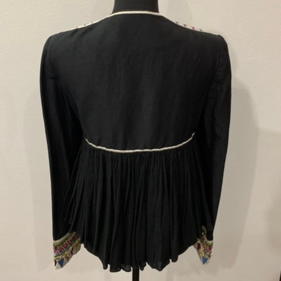 SASS & BIDE PEEK BOO SILK EMBELLISHMENTS BLACK JACKET SZ EURO 40 AUS/UK 10 US 6 - Picture 3 of 11